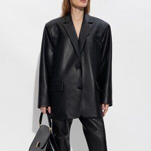 Stand Studio oversized vegan leather blazer